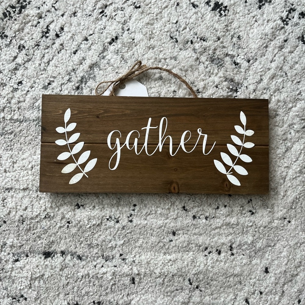Rustic Brown and White Wall Decor Sign